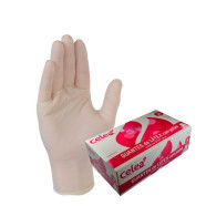 Guantes de Látex, Con Polvo, en Color Natural - 5 Gr. Diferentes Medidas