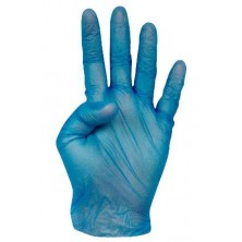Guantes de Vinilo Sin Polvo en Color Azul 4.5 Gr.