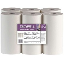 Tadywell, 6 Rollos de Bayeta Desechable de T.A.D , 2 Capas, Con Precorte de 23x40 Cm.