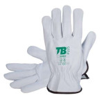Guantes de Piel Flor Vacuno gris Transpirables con Ribete de Tela, Varias Tallas