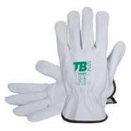 Guantes de Piel Flor Vacuno gris Transpirables con Ribete de Tela, Varias Tallas