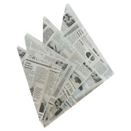 Cono de Papel Estilo Periódico para Fritos de 190x180x255 Cm.