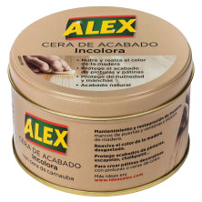 Alex, Lata de Cera Incolora para Nutrir y Proteger Madera, Acabado Natural