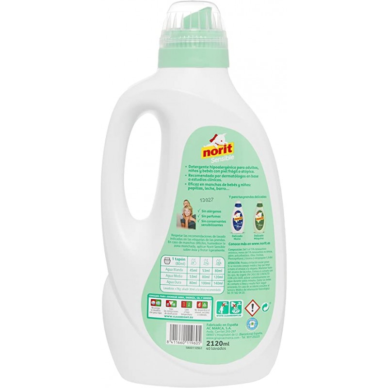 Norit Detergente Sensible ideal para ropa de bebés