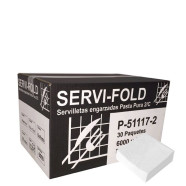 Servilleta 21 X 11 Blanca Engarzada 2 Capas, 36 Paq X 250 U