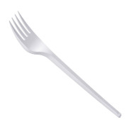 Tenedores de Plástico Poliestireno Blanco Reutilizables de 16.5 Cm