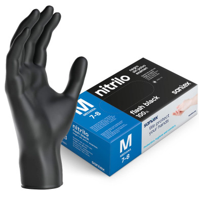 guantes de nitrilo color negro