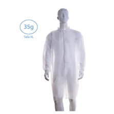 Bata Blanca de Polipropileno con Velcro. 35 Gr. Talla XL