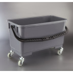 Cubo Cristalero Con Escurridor, Asa y Ruedas de 25 L.
