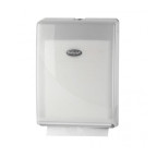 Bulkysoft, Dispensador Blanco Transparente para Toallas, Hoja por Hoja