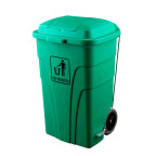 Contenedor 120 L. Verde Con Pedal Metalico