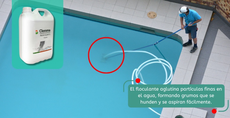 Recomendación y explicación del floculante para mantener la piscina limpia