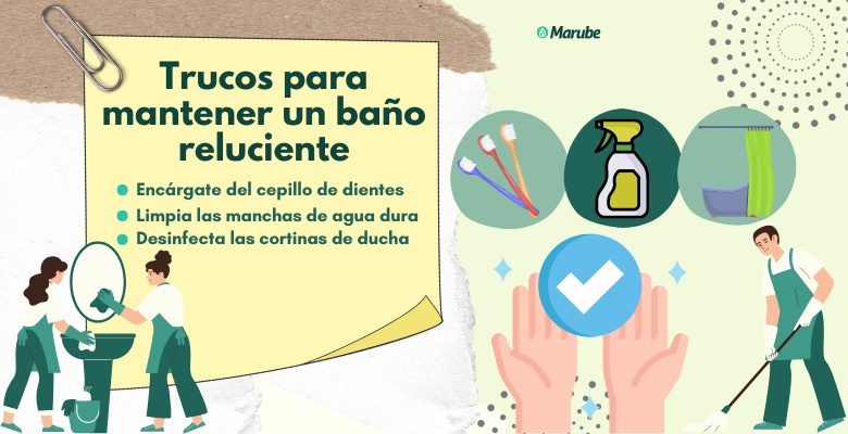 infografía con trucos para la higiene de baños en verano